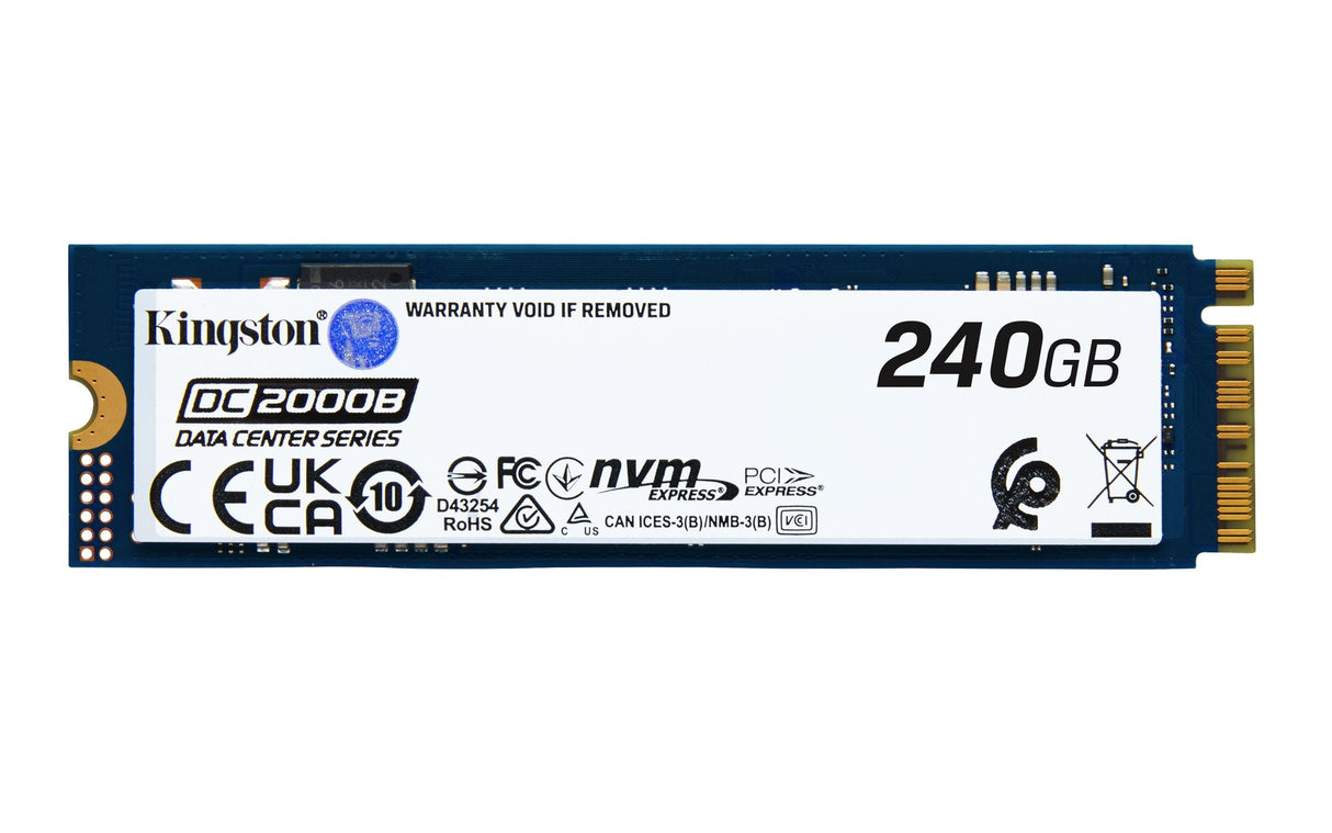 Disco Ssd Kingston Dc2000b 240 Gb, Pcie 4.0 X4, Nvme, M.2 2280, Sin Disipador Sedc2000bym8/240g