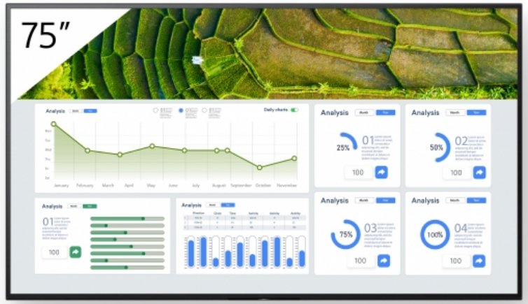 Sony Fw-75bz30l Pantalla Señalización 190,5 Cm [75] Lcd Wifi 440 Cd / M² 4k Ultra Hd Negro Android 24/7