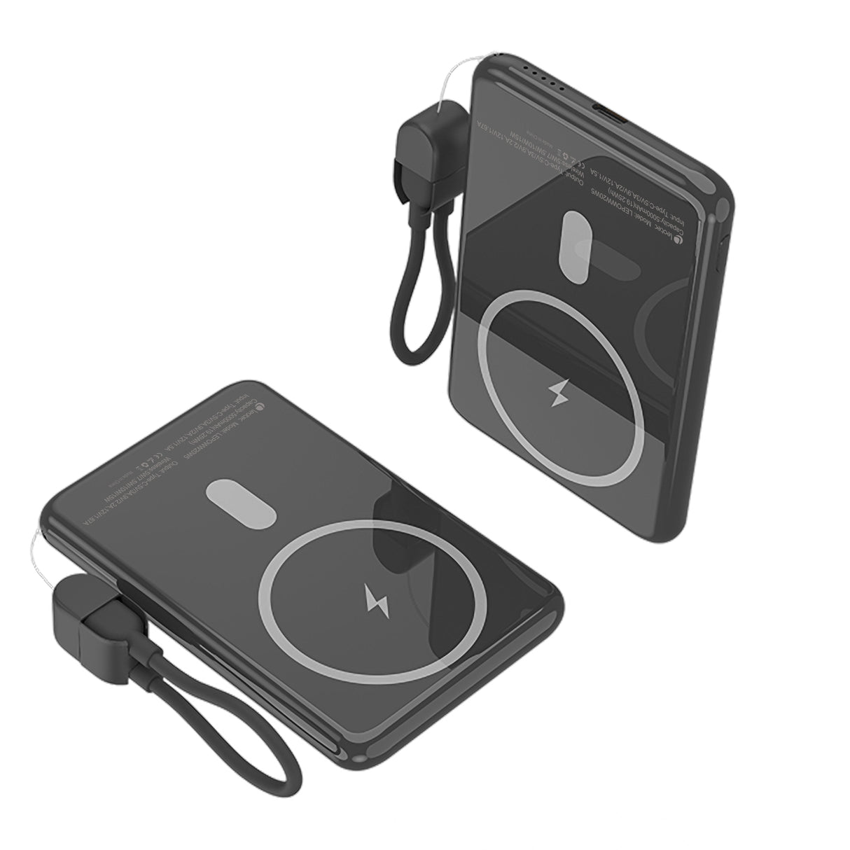 Powerbank 5000mah Leotec Lepoww20w5k 20w Wireless Negra Incluye Cable Usb Tipo-C