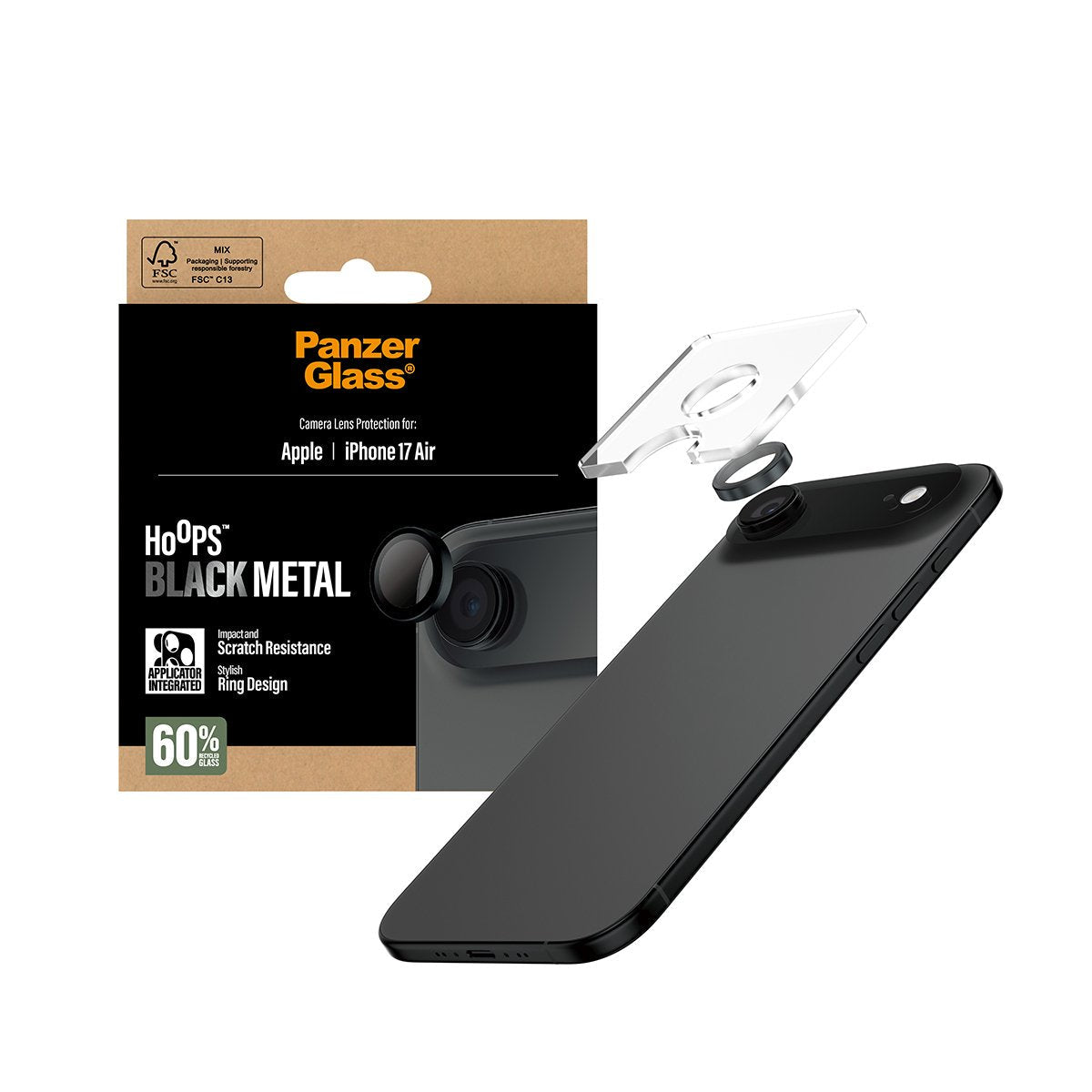 Panzerglass Hoops Negro Camera Lens Protector Iphone 17 Air