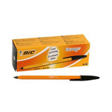 Bic Naranja Bolígrafo Original Fine Negro Caja -20u-