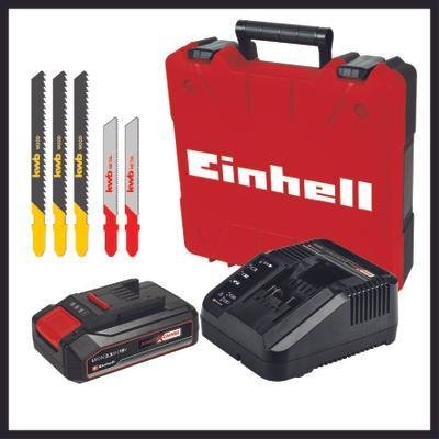 Sierra De Calar Inalámbrica Einhell Tc-Js 18 Li (Rojo/Negro, Batería Li-Ion 2.5ah, Maletín E-Box Basic) Li 4321228
