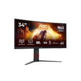 Aoc Cu34g4ca 34" 3440x1440 Fast Va Flat H A 130 Mm Aoc G4 21:9 1500r Wqhd 180hz Fastva 1ms Gtg Hdr400 Has Usbc 90w Usb Hub