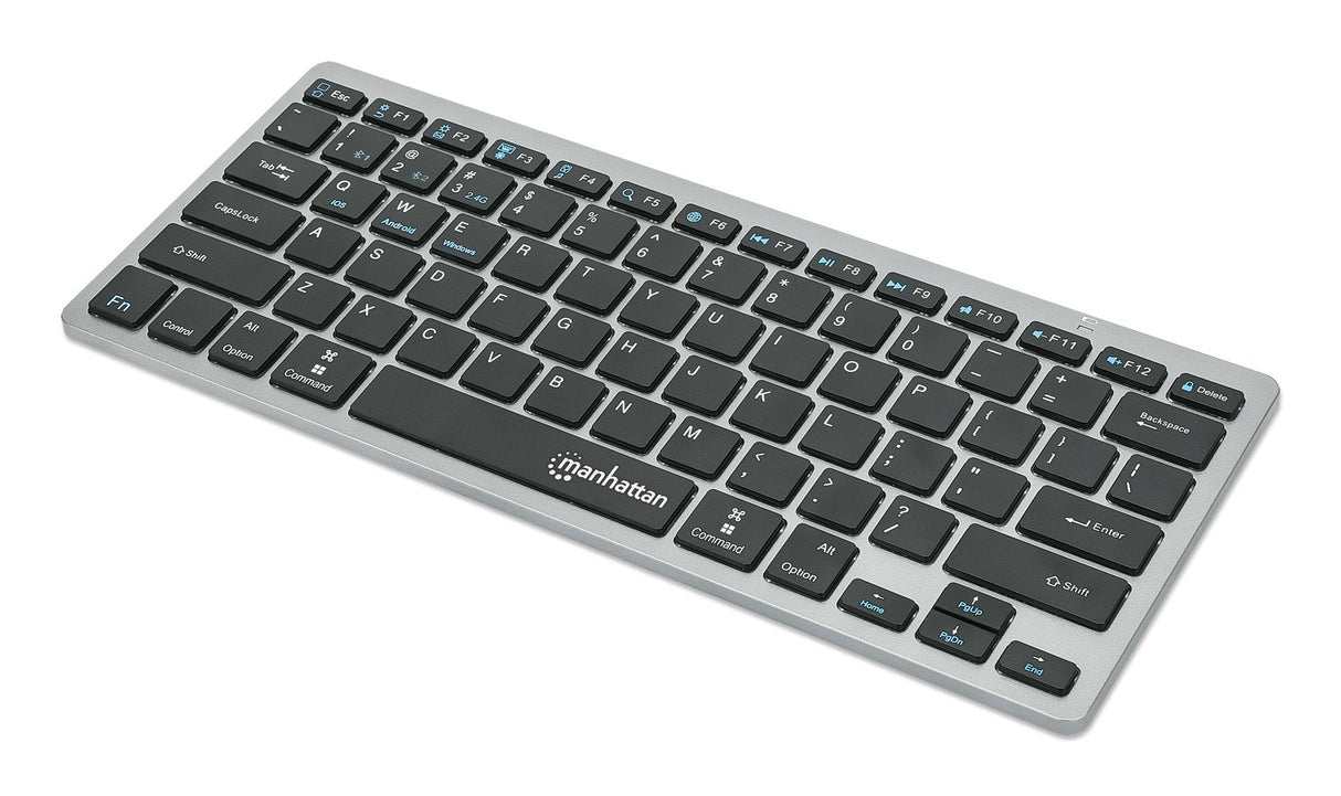 Teclado Aleman Manhattan 180559 Oficina Rf Wireless + Bluetooth Negro, Gris