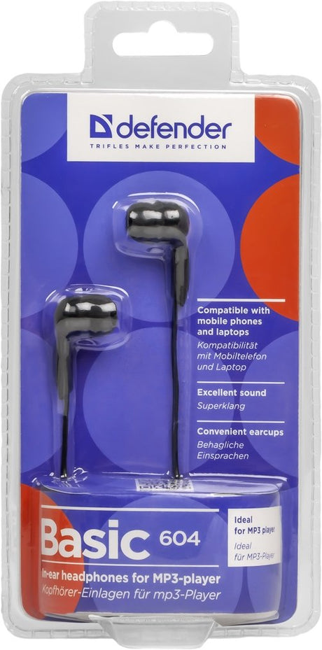 EAN 4714033636049 - Defender Basic-604 Auriculares Alámbrico Dentro de oído Negro imagen 3
