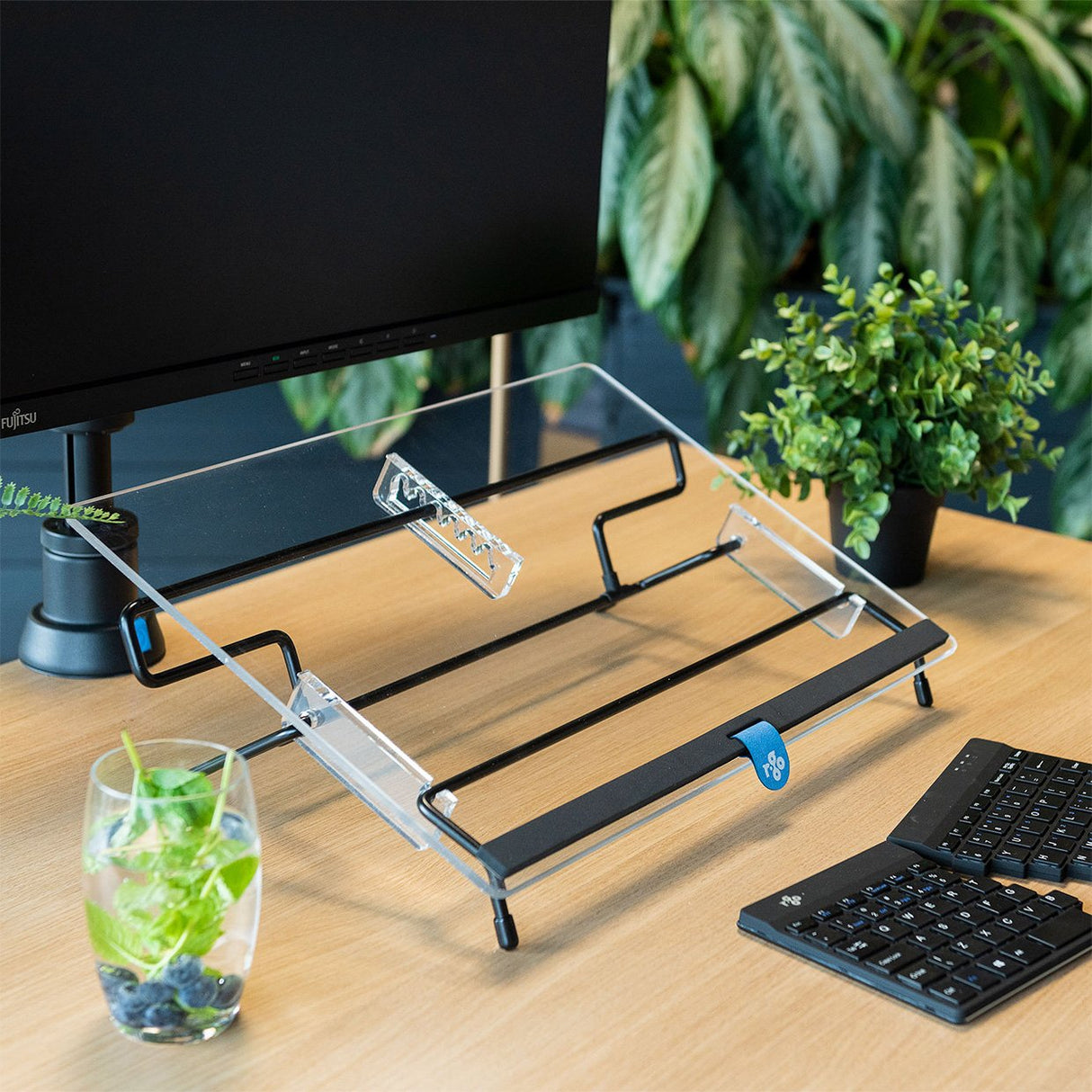 R-Go Tools Flexible Documentholder Rgodofrtr Archivador Acrílico, Acero Transparente, Negro