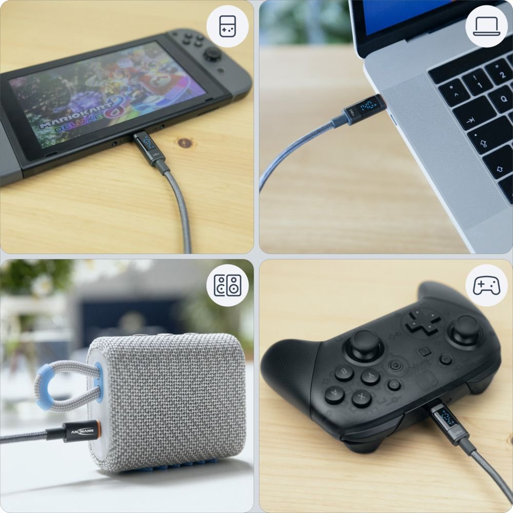 Ansmann Usb-C/Usb-C Cable 120cm > 140 Watt Power Del.  1700-0176