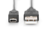 Cable Digitus Usb 2.0 , Tipo A - Mini B (5 Pines) M/M 3m Ul Bl