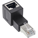 Adaptador De Cable De Red Inline Cat.6a, Enchufe/Toma Rj45, Acodado 90° Hacia Arriba