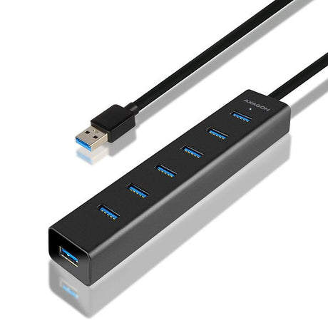 EAN 8595247903150 - Axagon HUE-SA7BP hub de interfaz USB 3.2 Gen 1 (3.1 Gen 1) Type-A 5000 Mbit/s Negro imagen 1
