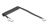 Delock Telefoncable   Spiralcable Rj11 Stecker Zu Rj45 Stecker Schwarz 1 M