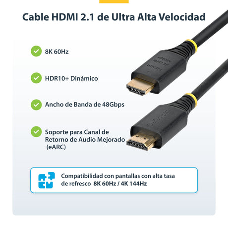 EAN 0065030923989 - StarTech.com HDMI21-CBL-8K60-5M cable HDMI HDMI tipo A (Estándar) Negro imagen 8