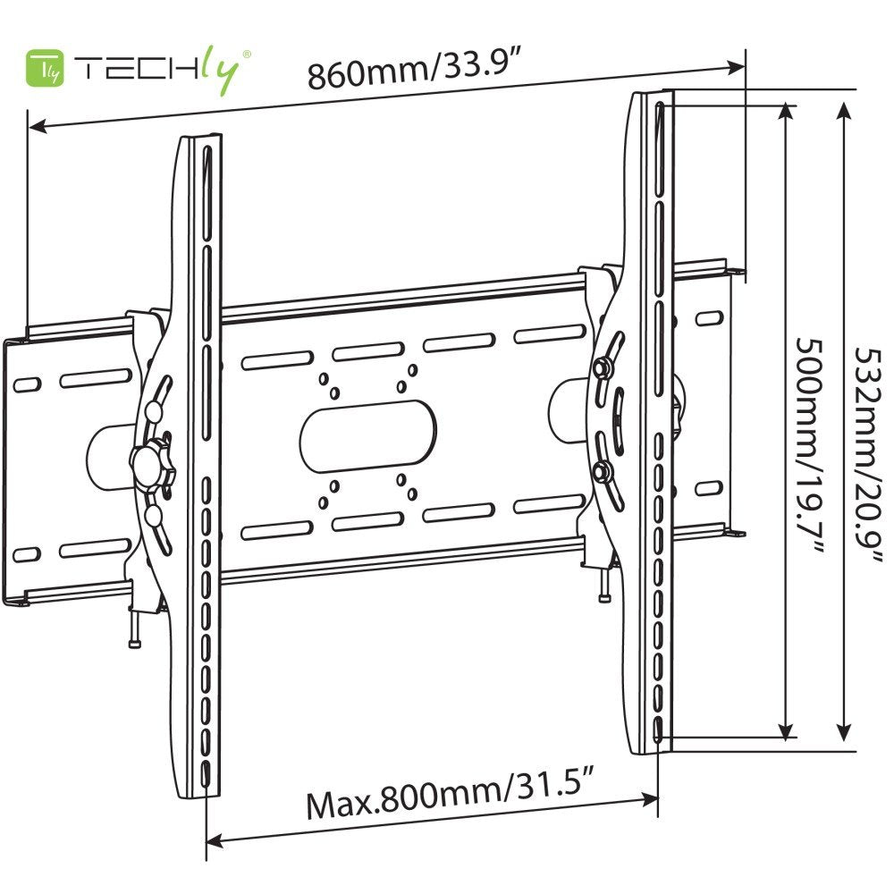 Techly Ica-Plb 890 Soporte De Pared Para Pantalla Plana 2,03 M (80") Negro