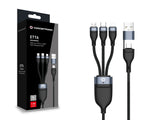 Cable Usb 3in1 2m Conceptronic Pd 3.0 100w 20v 5a  480mbps E-Mark
