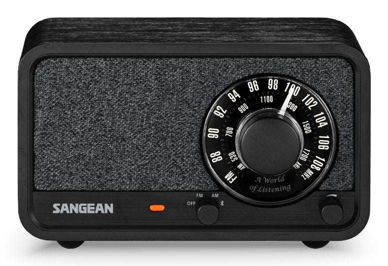 Sangean Wr-8 Roble De Medianoche Radio Analógica De Madera Con Am Fm Bluetooth