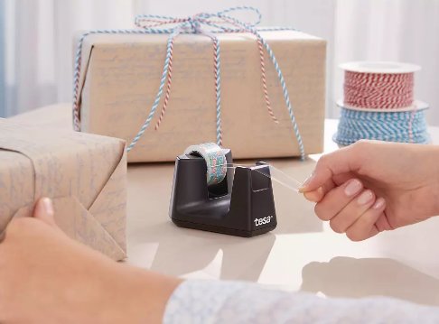 Tesa Dispensador De Sobremesa Easy Cut Smart Para Cinta Adhesiva Vacio Negro