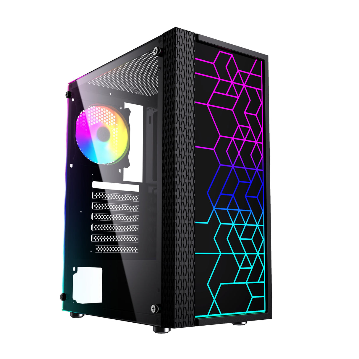 Caja Pc Gembird Fornax 2500 Atx - Argb Backlight Black