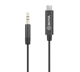 Boya Adapter Cable By-K2, 3.5mm Male Trrs To Male Type-C (20cm) Black Eu