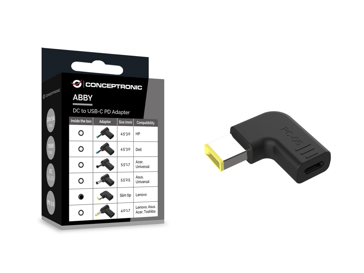 Conceptronic Adaptador Usb-C -> Dc, Lenovo Slim Tip 18-20v Sw