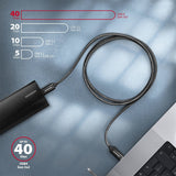 Axagon Bucm432-Cm10ab Cable Usb 1 M Usb4 Gen 3x2 Usb C Negro