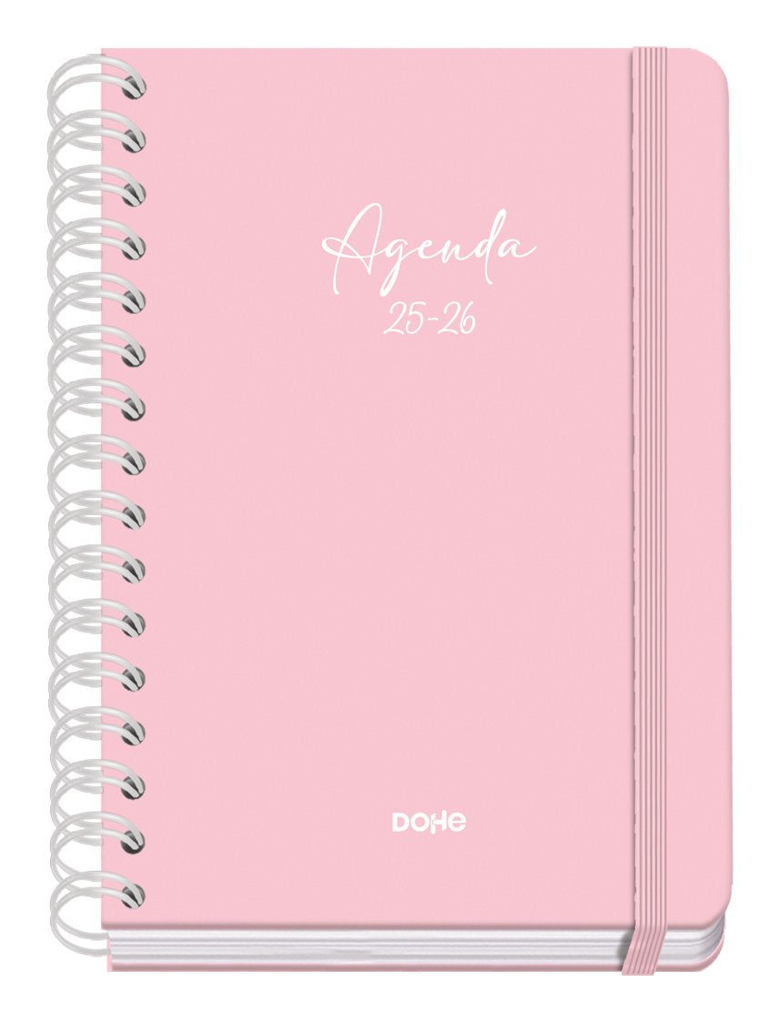 Dohe Agenda Escolar Serenity Wire´O A5 Espiral Doble Sv Tapa Dura Rosa 2025-2026