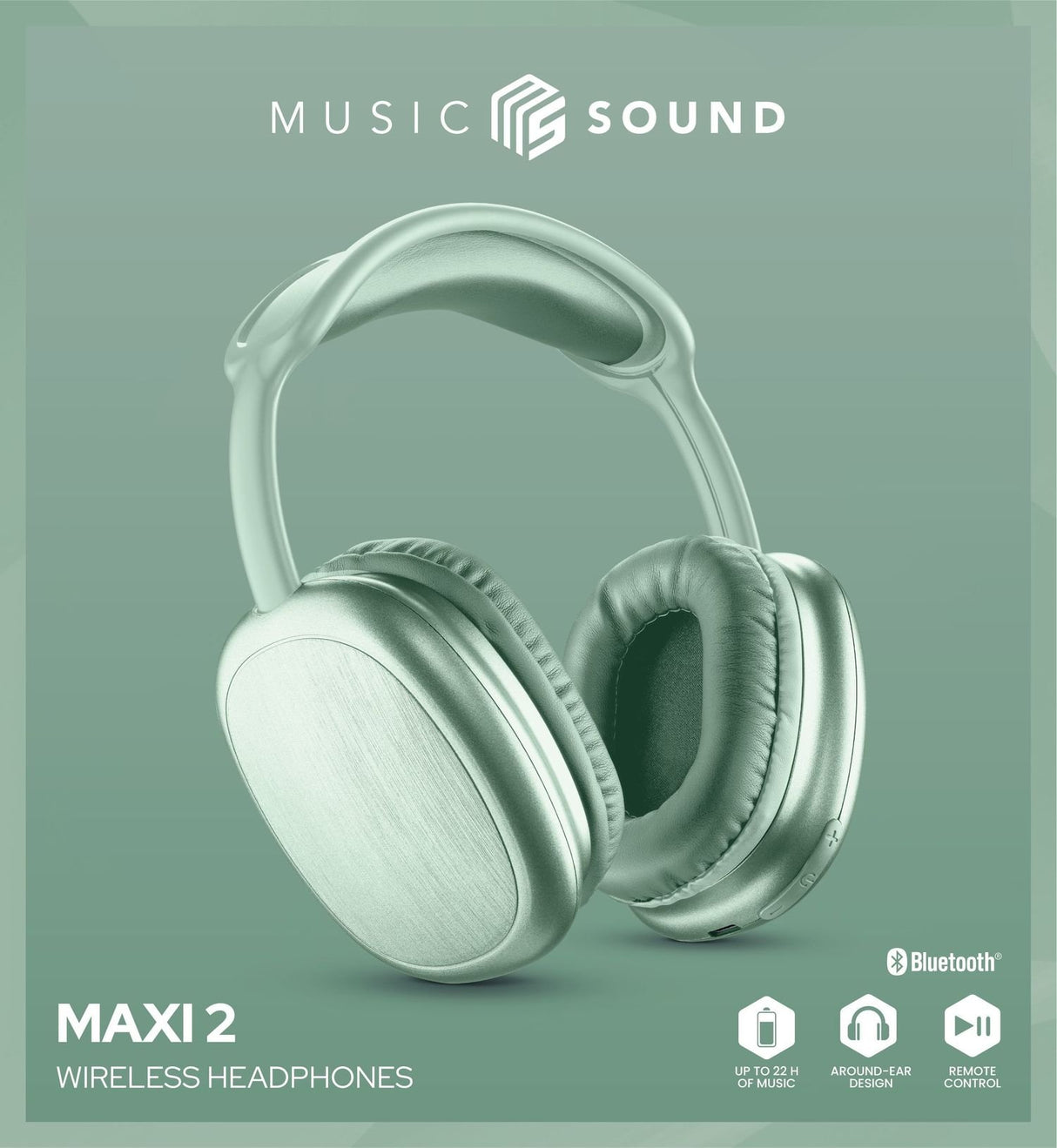 EAN 8018080486050 - Music Sound MAXI2 Auriculares Inalámbrico Diadema Llamadas/Música USB Tipo C Verde imagen 2