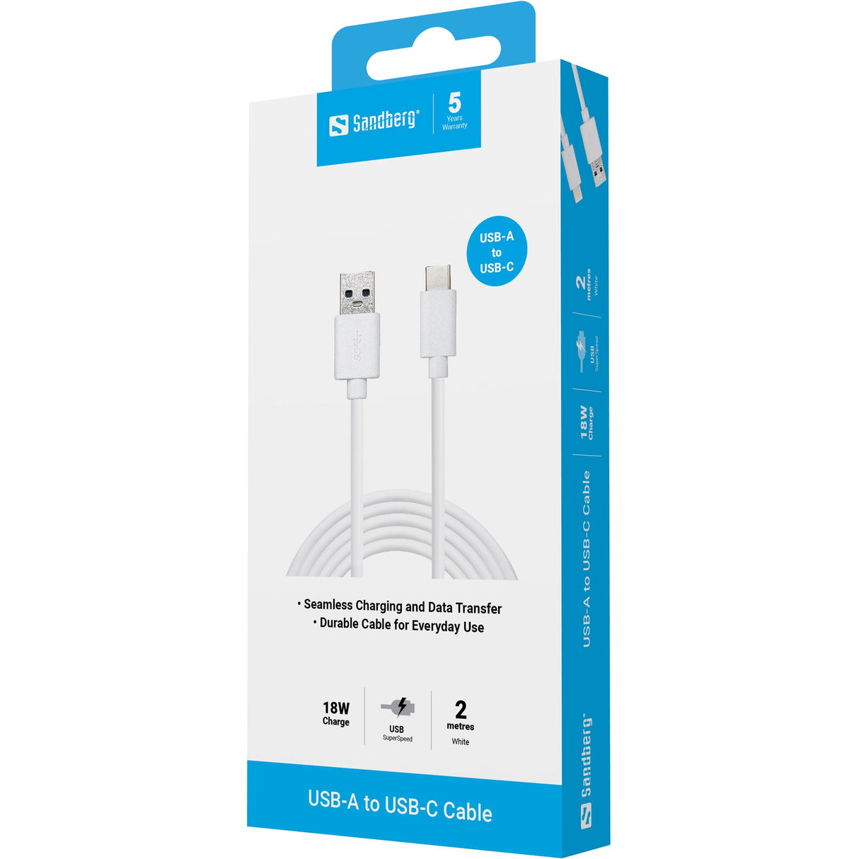 EAN 5705730136146 - Sandberg 136-14 cable USB USB 3.2 Gen 1 (3.1 Gen 1) USB C USB A Blanco imagen 3