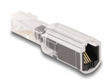 Delock 88168 Cable Telefónico Adaptador Antitorsión Rj10 Macho A Rj10 Hembra Transparente / Negro