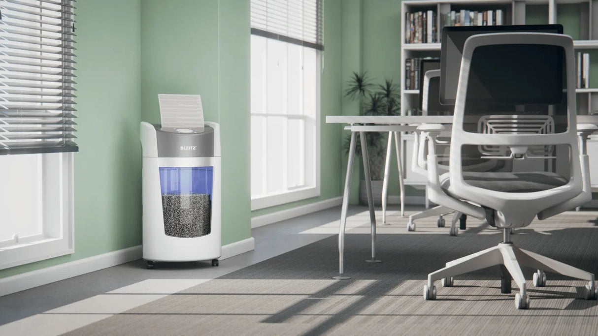 Leitz Iq Optimax Office Destructora De Papel Din P5 - Destruye Hasta 10 Hojas - Papelera De 35l Con Tecnologia De Giro