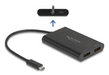 Delock Adapter Usb Type-C Zu 2 X Displayport 4k 60 Hz Mit Displaylink® Grafik Und Usb Pd