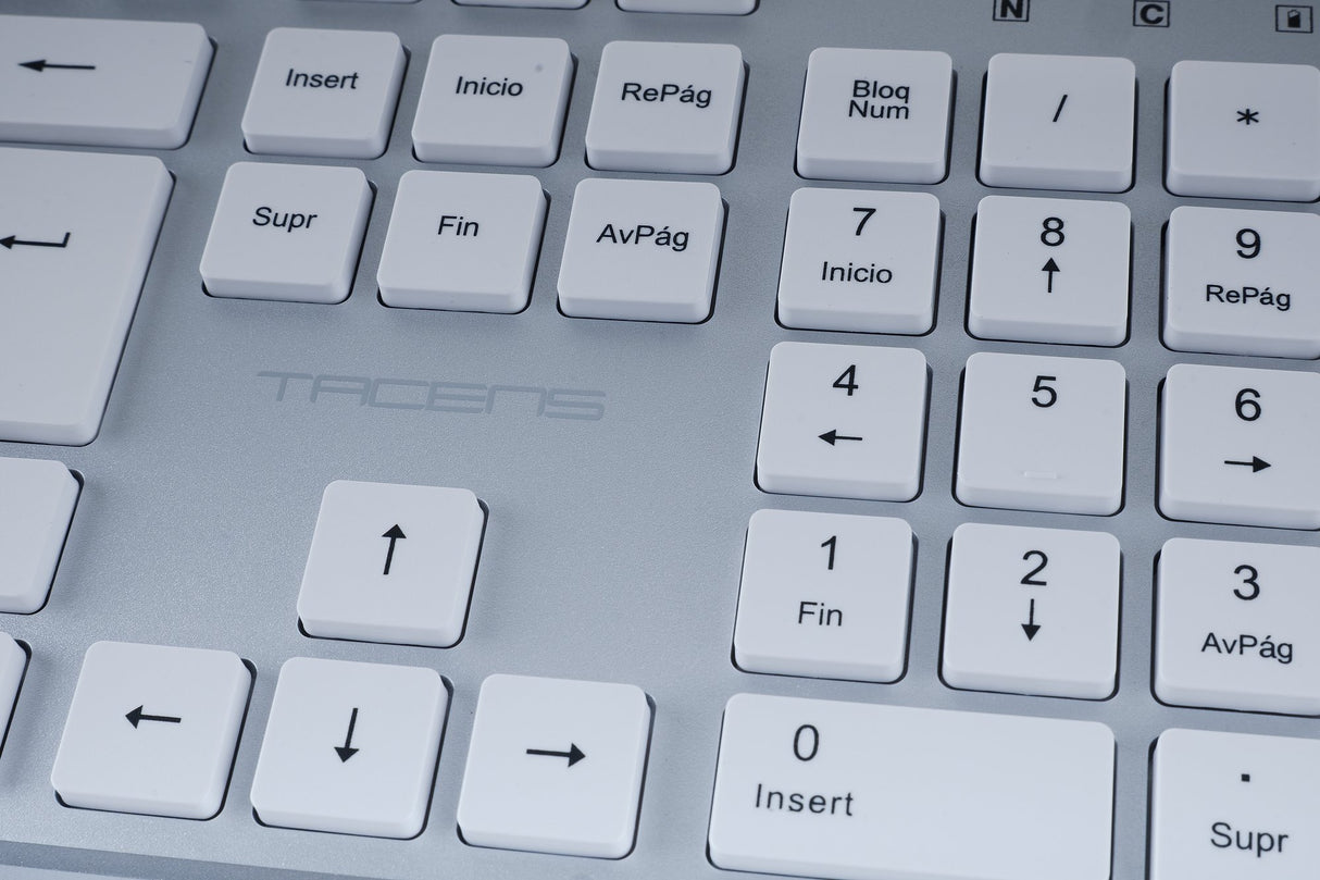 EAN 8435693112143 - Tacens 6ZENITHWES teclado Ratón incluido Hogar / Oficina RF inalámbrico QWERTY Español Plata, Blanco imagen 5