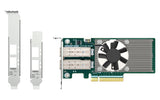 Qnap Qxg-25g2sf-Bcm Adaptador De Red Pcie 4.0 X8 Perfil Bajo 25 Gigabit Sfp28 X 2 Para P/N: Cab-Dac15m-Sfp28 Cab-Dac15m-Sfpp Trx-10gitsfpp-Sr Trx-25gsfp28-Sr