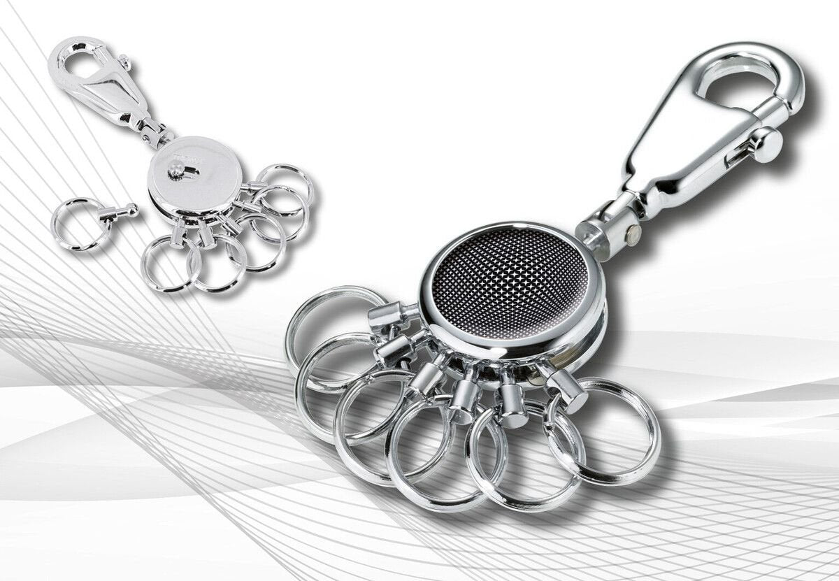 Llavero Troika Black Vision De Anilla Negro, Plata