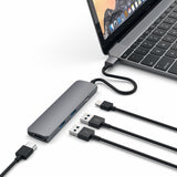 Satechi Aluminium Adapter Slim Usb-C (Usb-C, 4k Hdmi, 2x Usb-A) (Gwiezdna Szarosc)