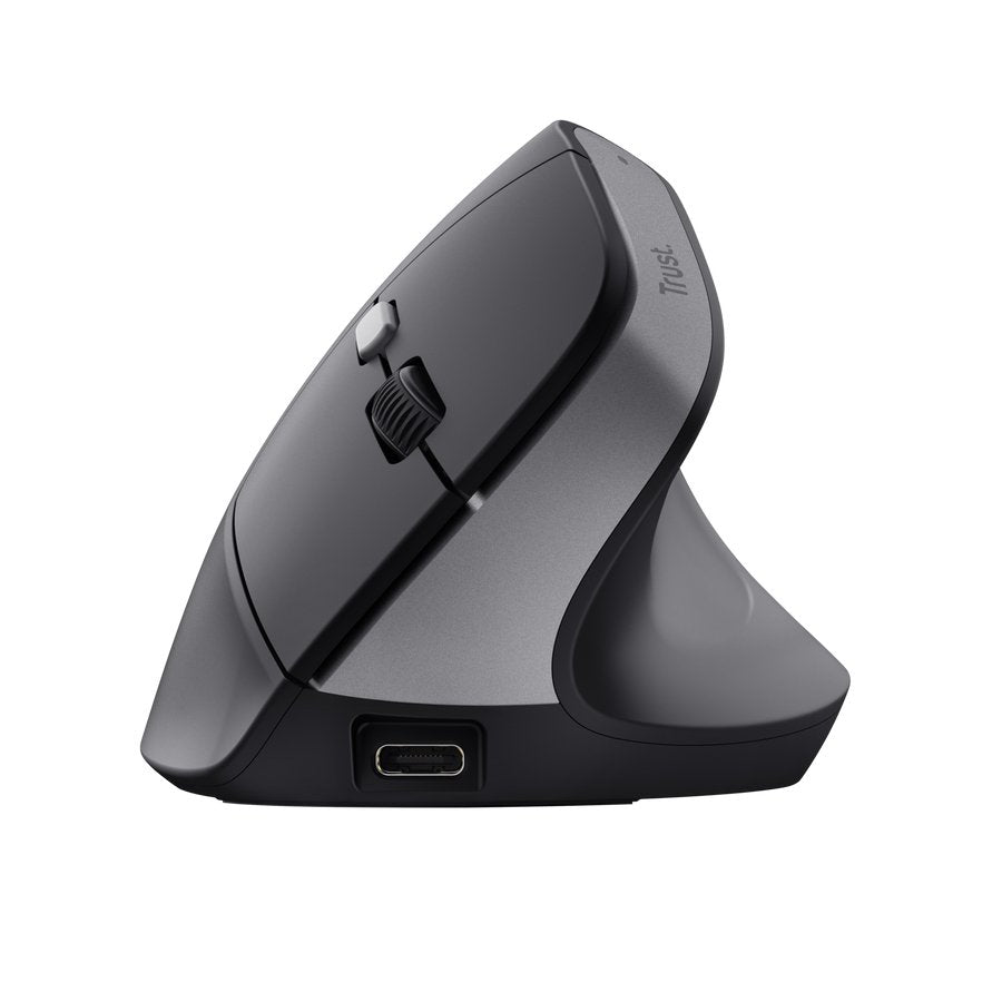 Ratón Trust Yuno Vertical Inalámbrico - Ergonómico - Recargable - Negro
