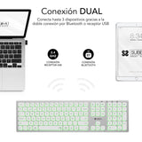 Teclado Español Inalámbrico Subblim Master Plata Y Blanco