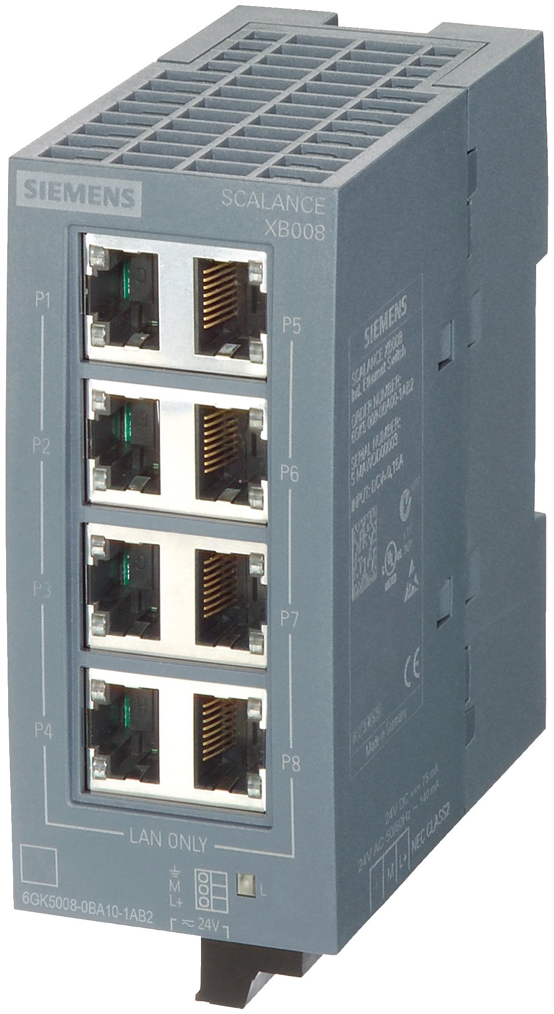 Siemens Scalance 6gk5008-0ba10-1ab2 Xb008 Unmanag.Industrial Ethernet Switch