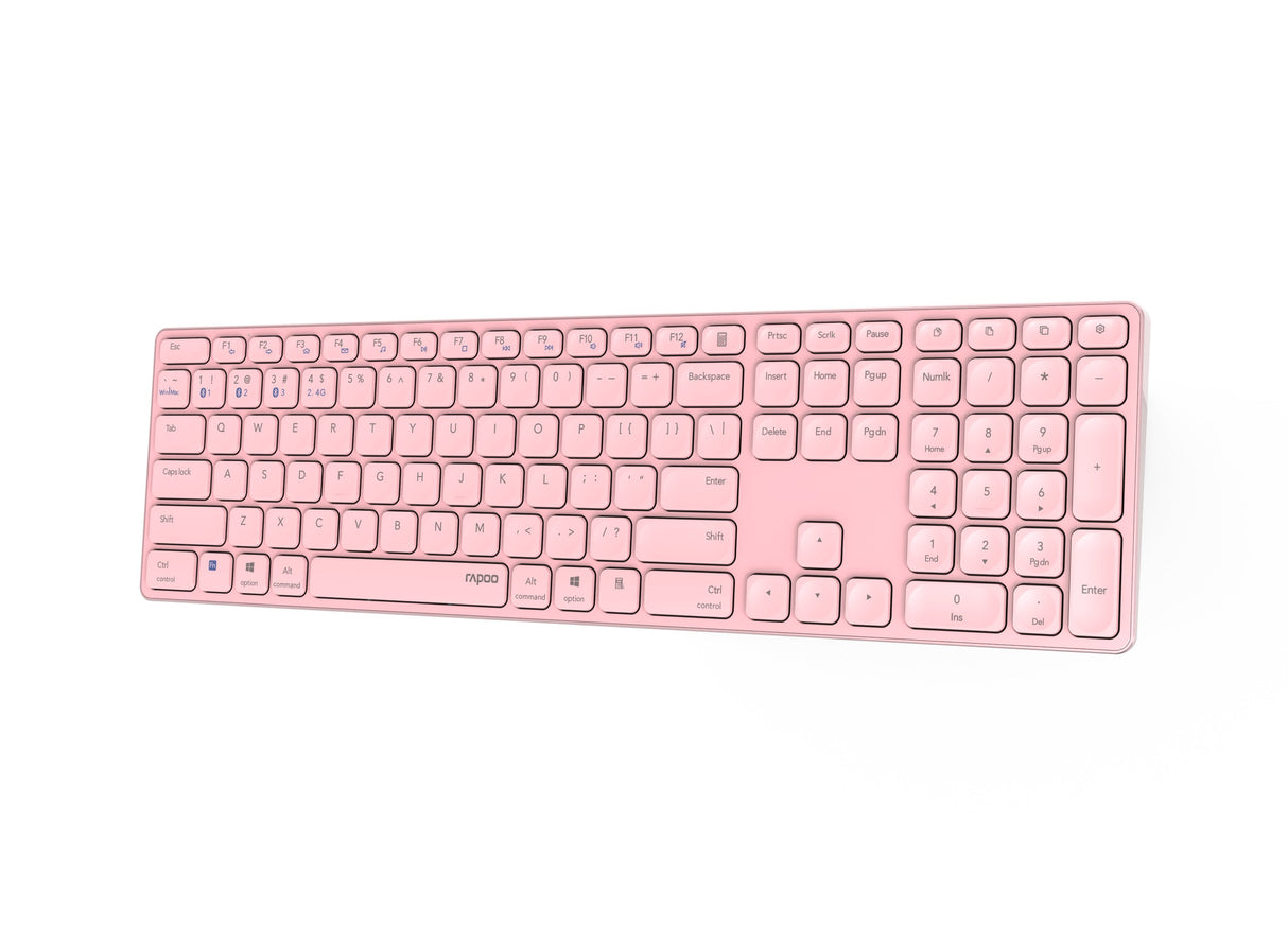 Rapoo E9800m Teclado Bluetooth Qwerty Rosa