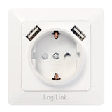 EAN 4052792047691 - LogiLink PA0162 toma de corriente 2 x USB + CEE 7/3 Blanco imagen 1