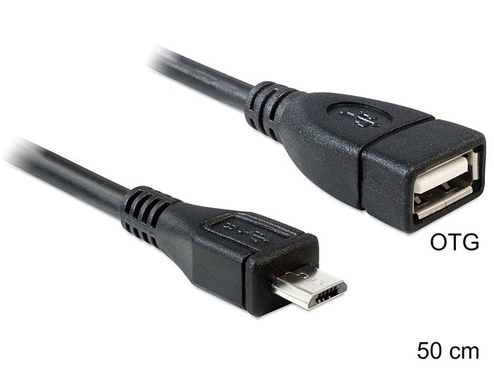 EAN 4043619831838 - DeLOCK 50cm USB micro-B/USB2.0-A cable USB 0,5 m Micro-USB B USB A Negro imagen 1