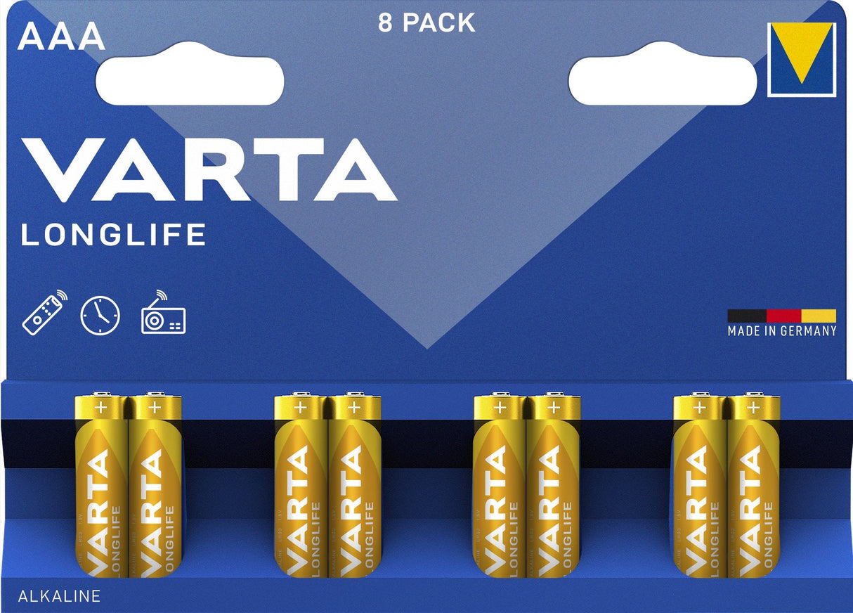 Pila Varta Longlife Lr03, Aaa (Micro) 8 Piezas 4103101418
