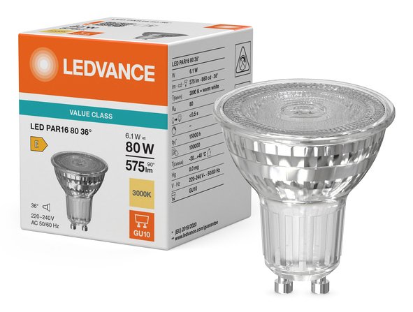 EAN 4099854457227 - Osram LED PAR16 P lámpara LED Blanco cálido 3000 K 6,1 W GU10 E imagen 5