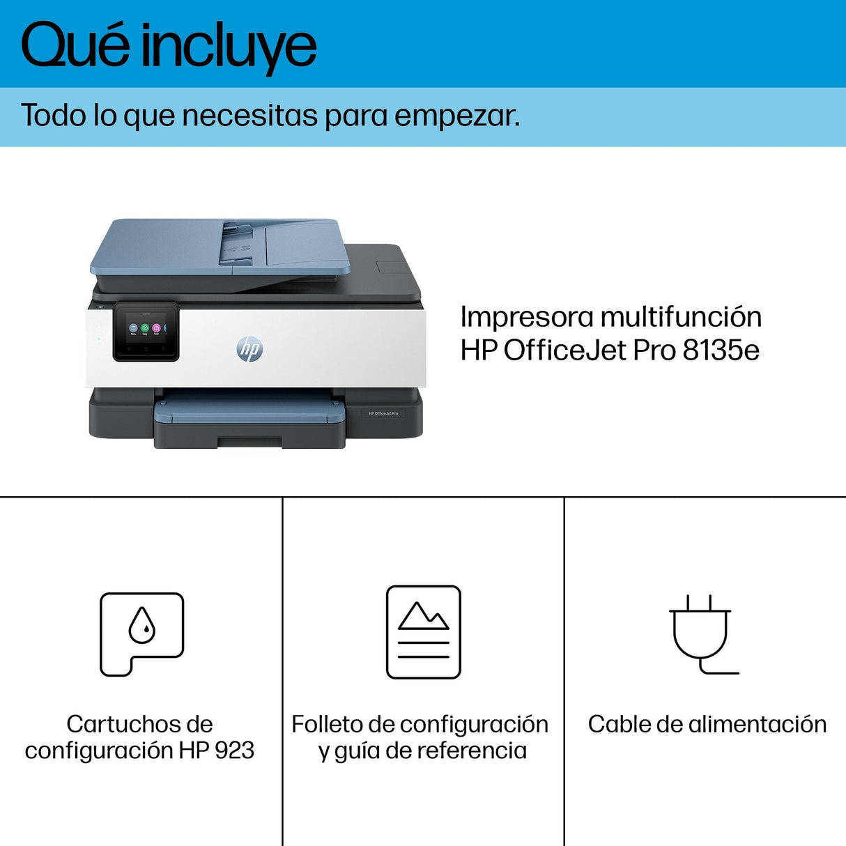 Impresora Multifunción De Inyección De Tinta Hp Officejet Pro 8135e 20ppm/10ppm Wifi Dúplex Fax