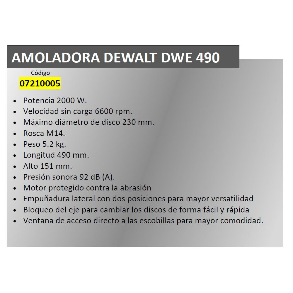 Amoladora A Forged Tool 07210005  Angular 7,4 Kg
