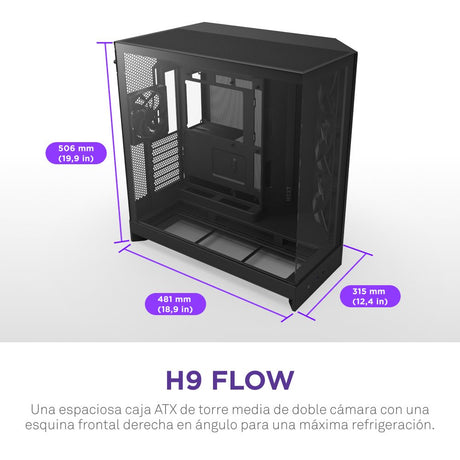 EAN 5056547207643 - NZXT H9 Flow Midi Tower Negro imagen 2