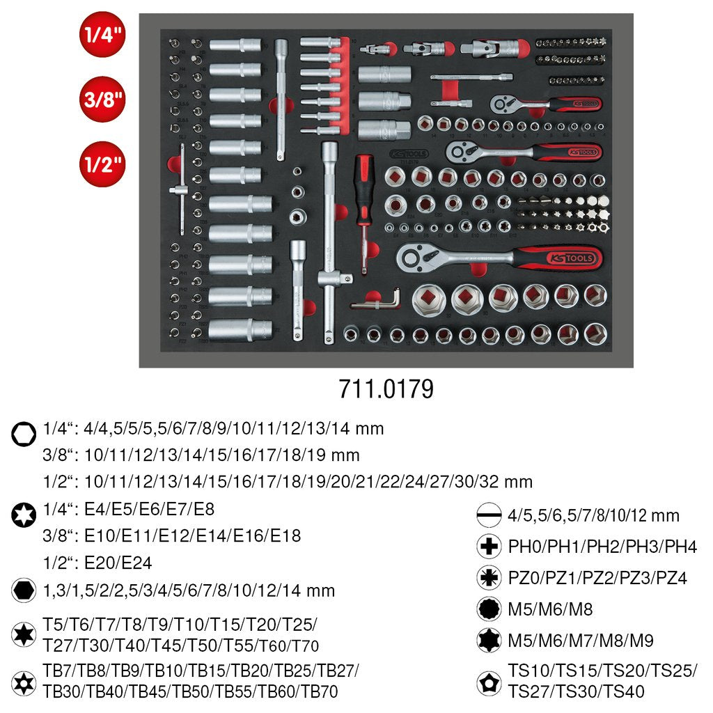 Ks Tools Juego De Llaves De Vaso 711.0179
