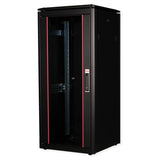 Roline 19-Zoll Netzwerkschrank Pro 26 He, 600x600 Bxt Glastr Schwarz