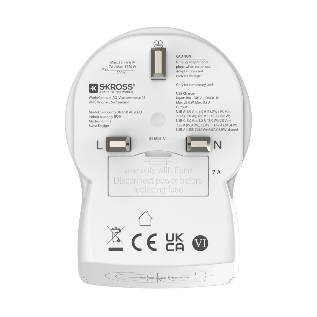 Hama Reiseadapter,  Eu To Uk Usb-C (Pd), 20 W