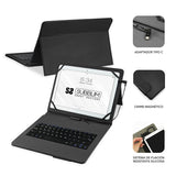 Funda Con Teclado Subblim Keytab Pro Usb Black Para Tablet De 10.1'/25.65cm Microusb Con Adaptador Tipo-C Cierre Solapa Magnética