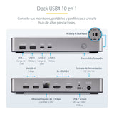 Startech.Com Usb4 Docking Station, Usb-C 40gbps, Dual Video Hdmi, Up To 2x 4k 60hz 4:4:4 (Rgb) Or 2x 4k 120hz 4:2:2, Mul